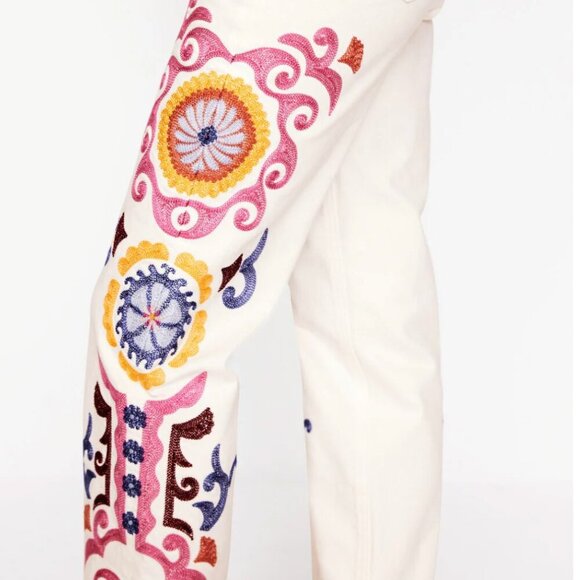 Boden Women's White Embroidered Jeans - Picture 3 of 14